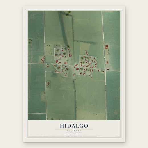 Hidalgo, Illinois map print, the full design
