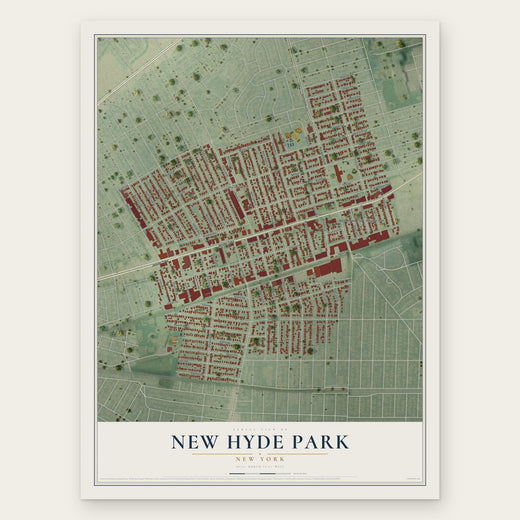 New Hyde Park, New York map print, the full design