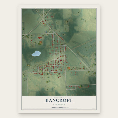 Bancroft, Michigan map print, the full design
