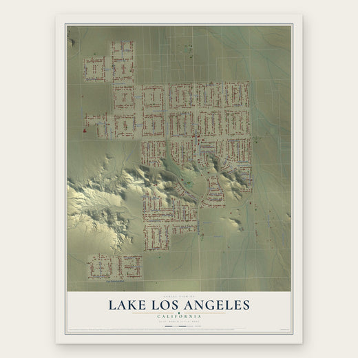 Lake Los Angeles, California map print, the full design