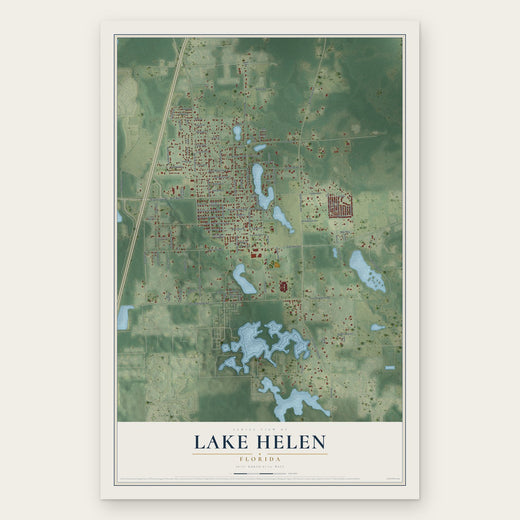 Lake Helen, Florida map print, the full design