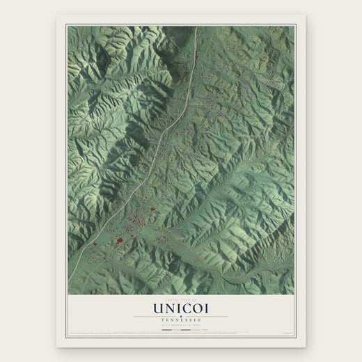 Unicoi, Tennessee map print, the full design