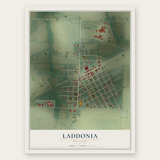 Laddonia, Missouri map print, the full design