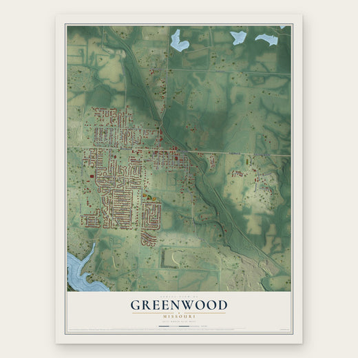 Greenwood, Missouri map print, the full design