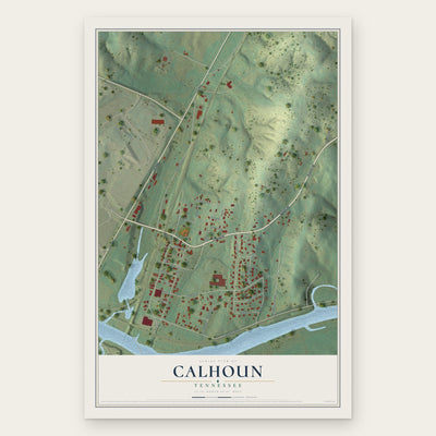 Calhoun, Tennessee map print, the full design