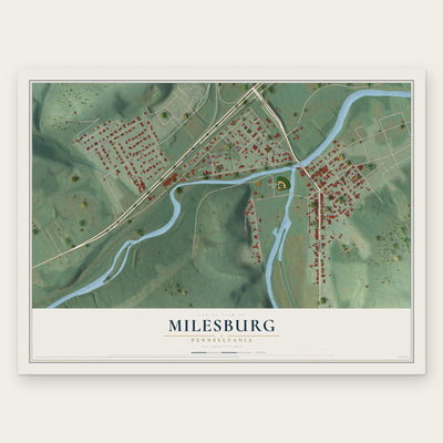 Milesburg, Pennsylvania map print, the full design