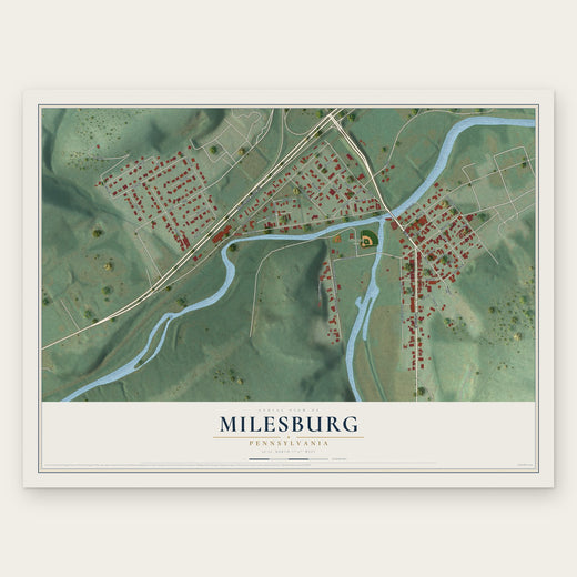 Milesburg, Pennsylvania map print, the full design