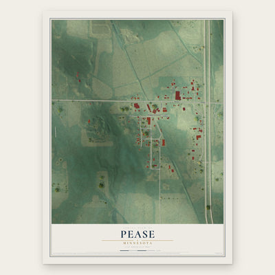 Pease, Minnesota map print, the full design