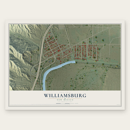 Williamsburg, New Mexico map print, the full design