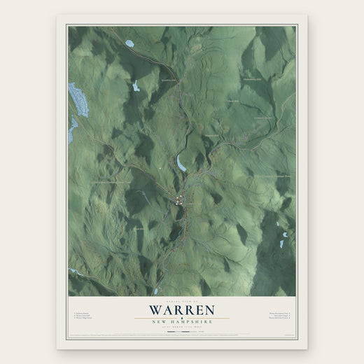 Warren, New Hampshire map print, the full design