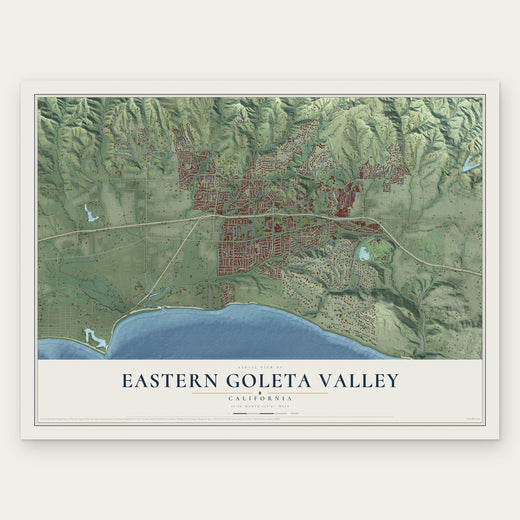 Eastern Goleta Valley, California map print, the full design