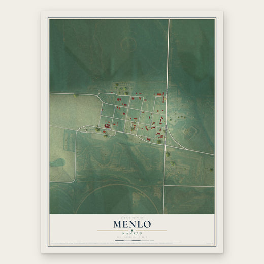 Menlo, Kansas map print, the full design