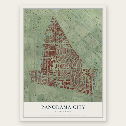 Panorama City, California map print, the full design