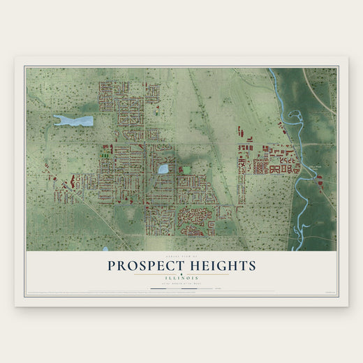 Prospect Heights, Illinois map print, the full design