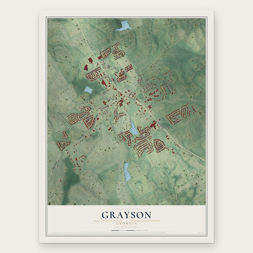 Grayson, Georgia map print, the full design