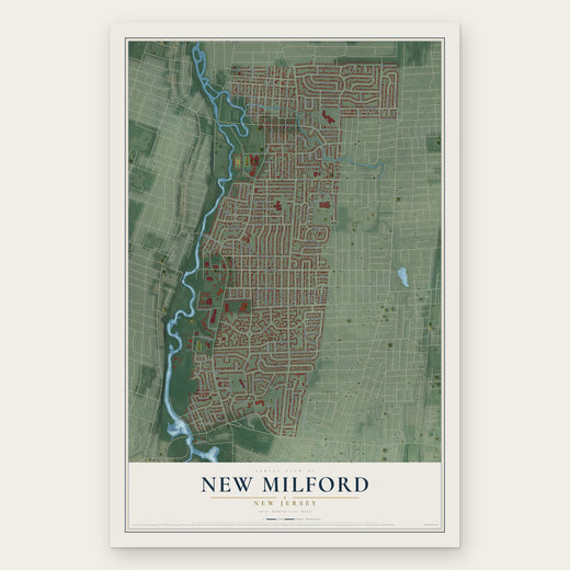 New Milford, New Jersey map print, the full design