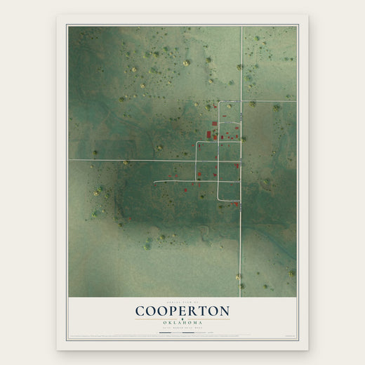 Cooperton, Oklahoma map print, the full design