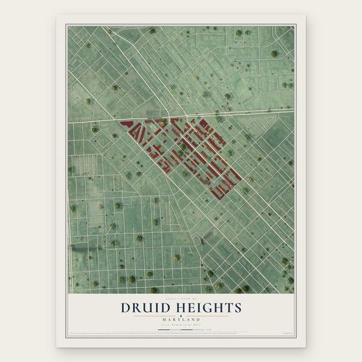Druid Heights, Maryland map print, the full design