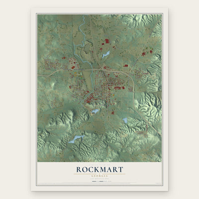 Rockmart, Georgia map print, the full design