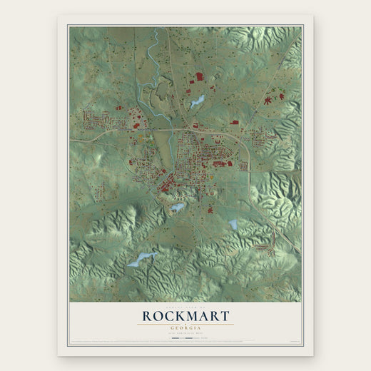 Rockmart, Georgia map print, the full design