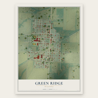 Green Ridge, Missouri map print, the full design
