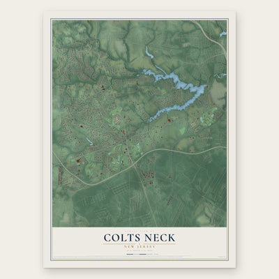 Colts Neck, New Jersey map print, the full design