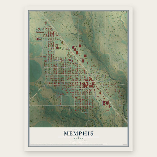 Memphis, Texas map print, the full design
