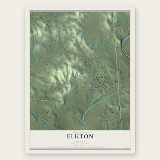 Elkton, Tennessee map print, the full design