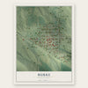 Burke, South Dakota map print, the full design