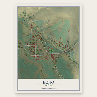 Echo, Oregon map print, the full design