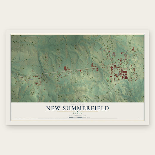 New Summerfield, Texas map print, the full design