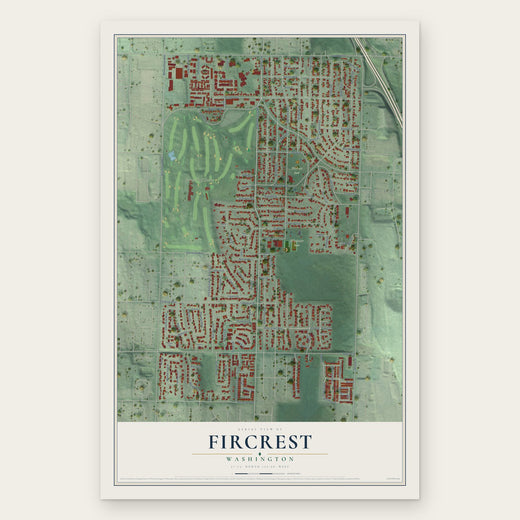 Fircrest, Washington map print, the full design