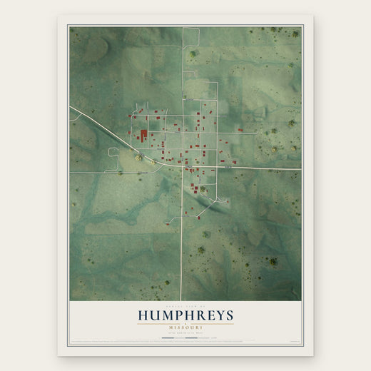 Humphreys, Missouri map print, the full design