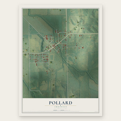 Pollard, Arkansas map print, the full design