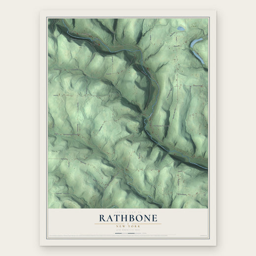 Rathbone, New York map print, the full design
