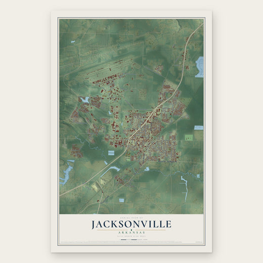 Jacksonville, Arkansas map print, the full design