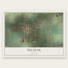 Delavan, Illinois map print, the full design