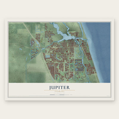 Jupiter, Florida map print, the full design