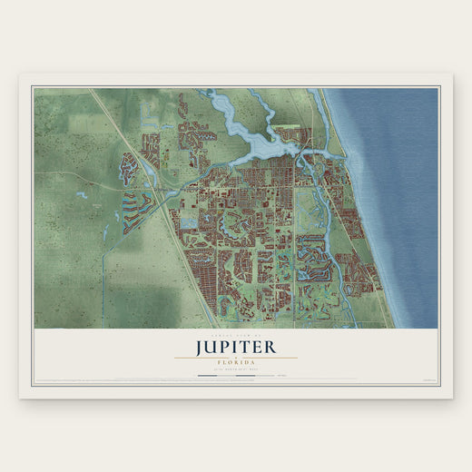 Jupiter, Florida map print, the full design