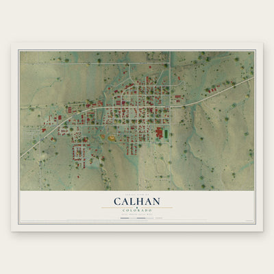 Calhan, Colorado map print, the full design