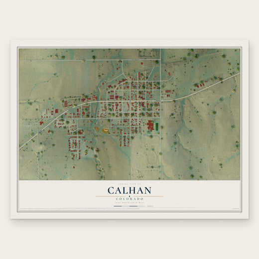 Calhan, Colorado map print, the full design