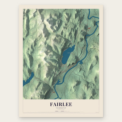 Fairlee, Vermont map print, the full design