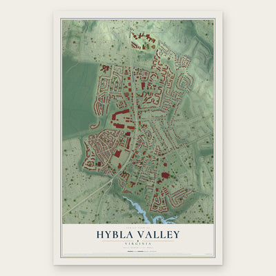 Hybla Valley, Virginia map print, the full design