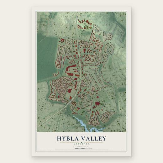 Hybla Valley, Virginia map print, the full design