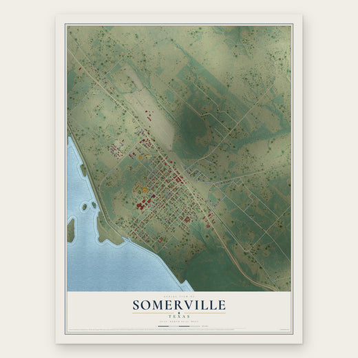 Somerville, Texas map print, the full design