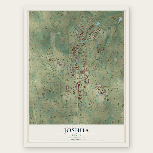Joshua, Texas map print, the full design