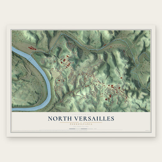 North Versailles, Pennsylvania map print, the full design