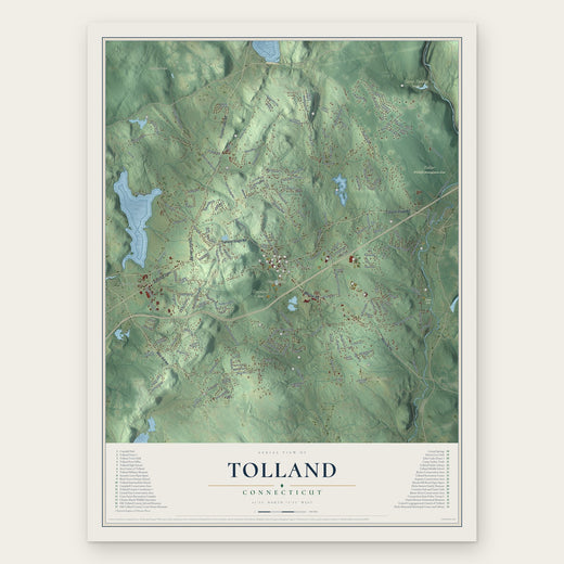 Tolland, Connecticut map print, the full design