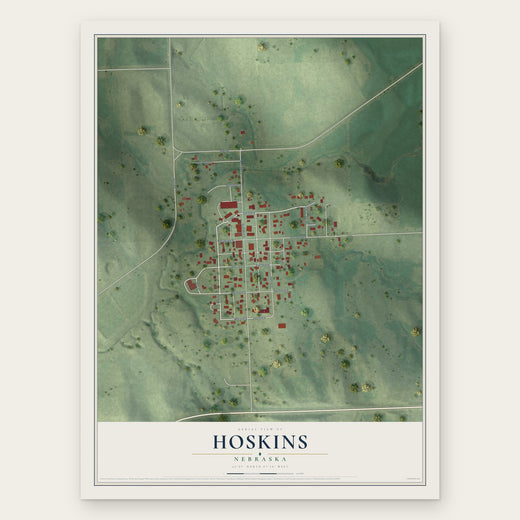 Hoskins, Nebraska map print, the full design