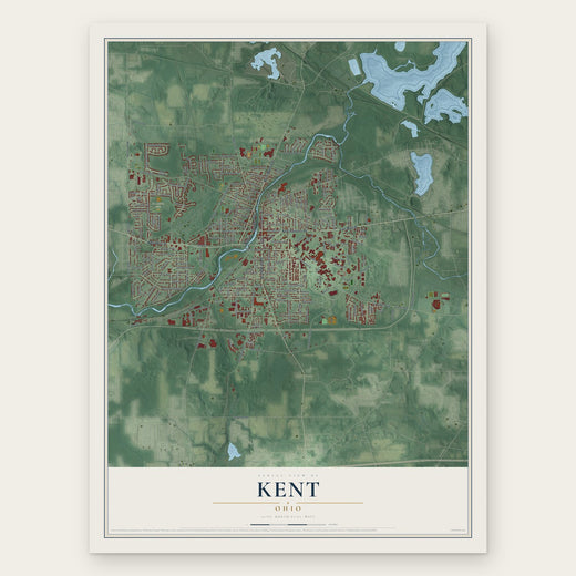 Kent, Ohio map print, the full design